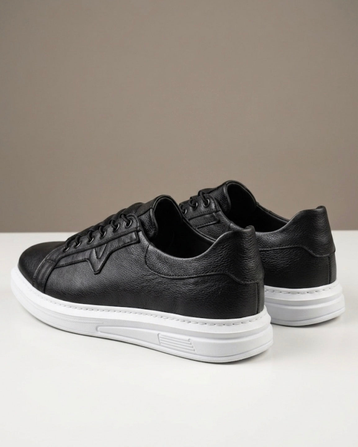Büyük Numara Erkek Deri Sneaker Ayakkabı