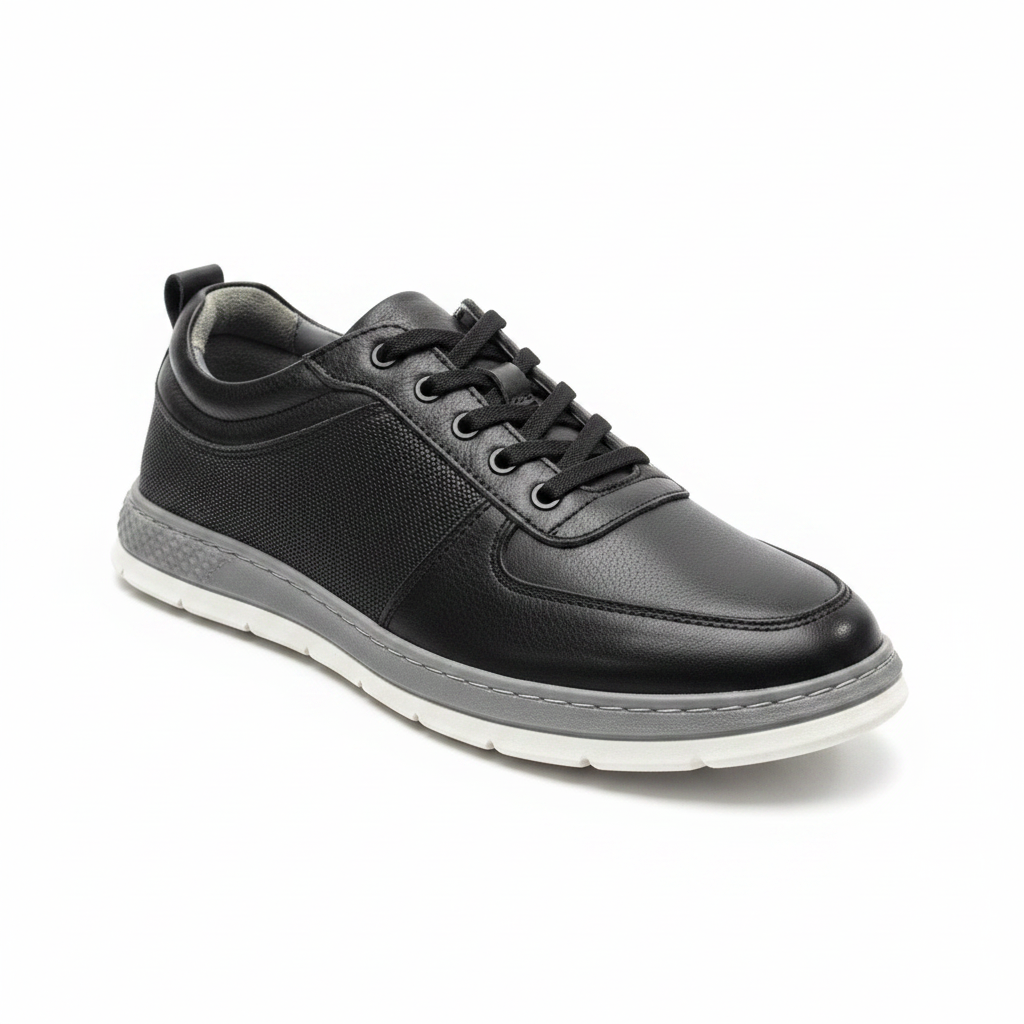 Dericibey Hakiki Deri Erkek Sneaker – Siyah
