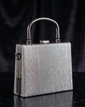 Gümüş Simli Abiye Box Bag – Siyah Gecenin Işıltılı Yıldızı