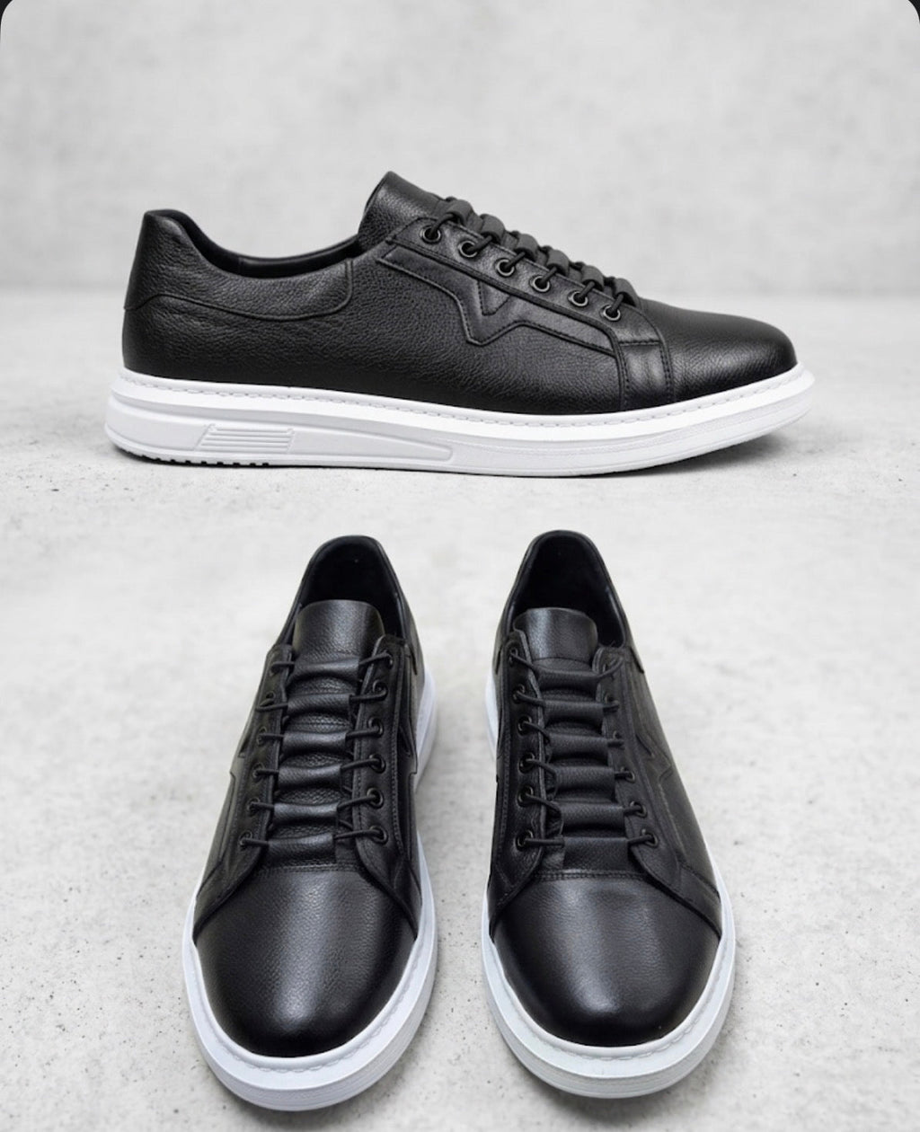 Büyük Numara Erkek Deri Sneaker Ayakkabı