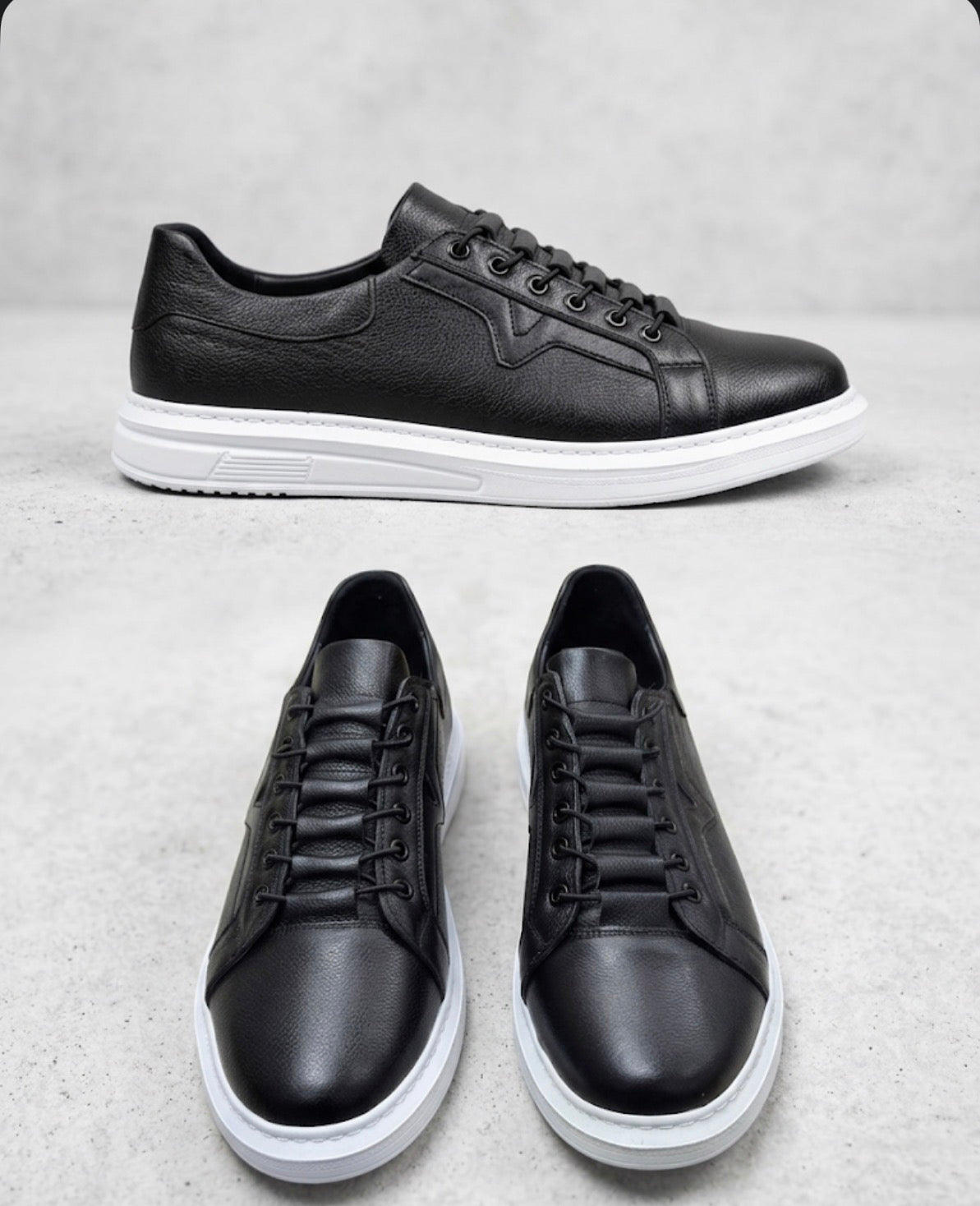 Büyük Numara Erkek Deri Sneaker Ayakkabı