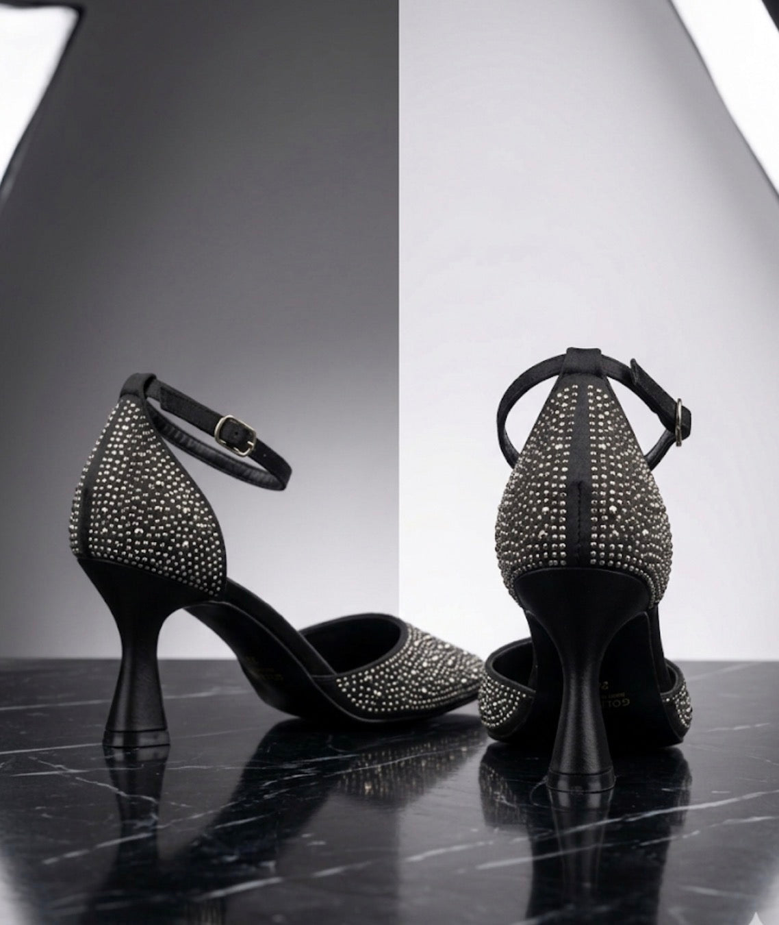 Gold Luxe Tam Taşlı Siyah – Full Crystal Glamour