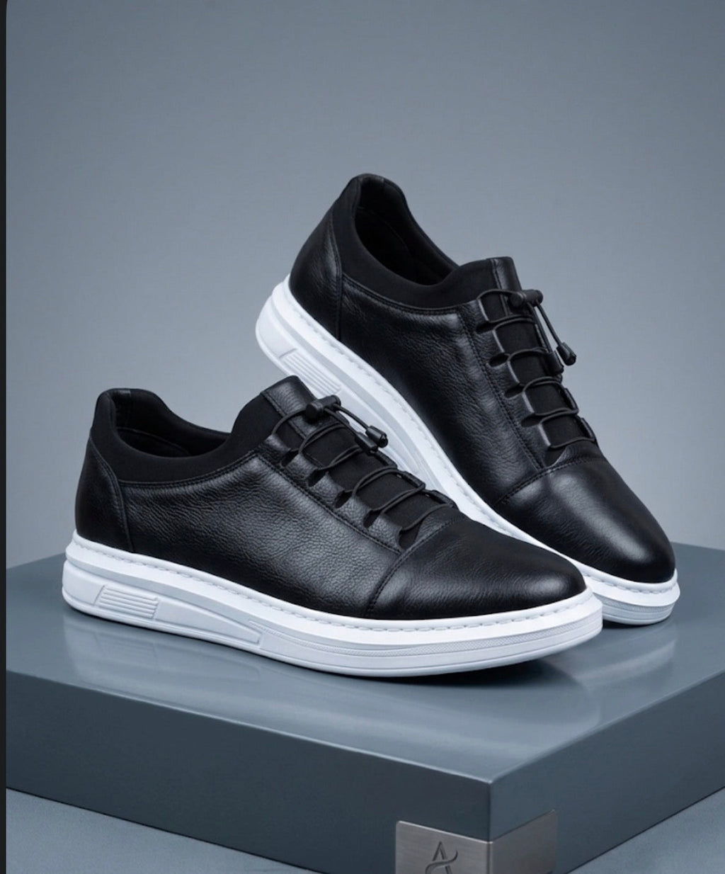 Büyük Numara Erkek Deri Sneaker Beyaz Taban