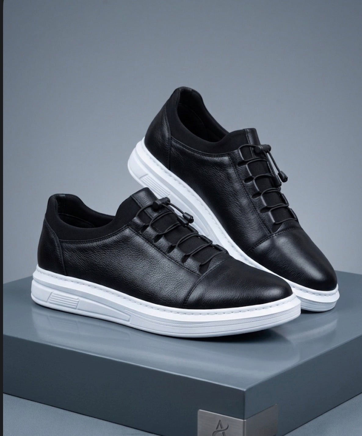 Büyük Numara Erkek Deri Sneaker Beyaz Taban
