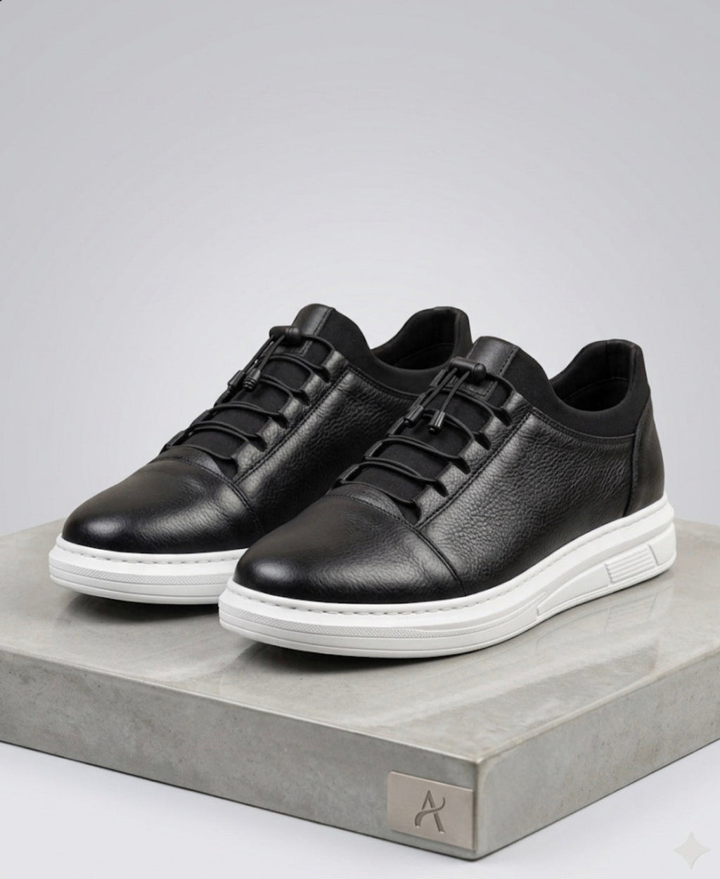 Büyük Numara Erkek Deri Sneaker Beyaz Taban