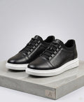 Büyük Numara Erkek Deri Sneaker Beyaz Taban