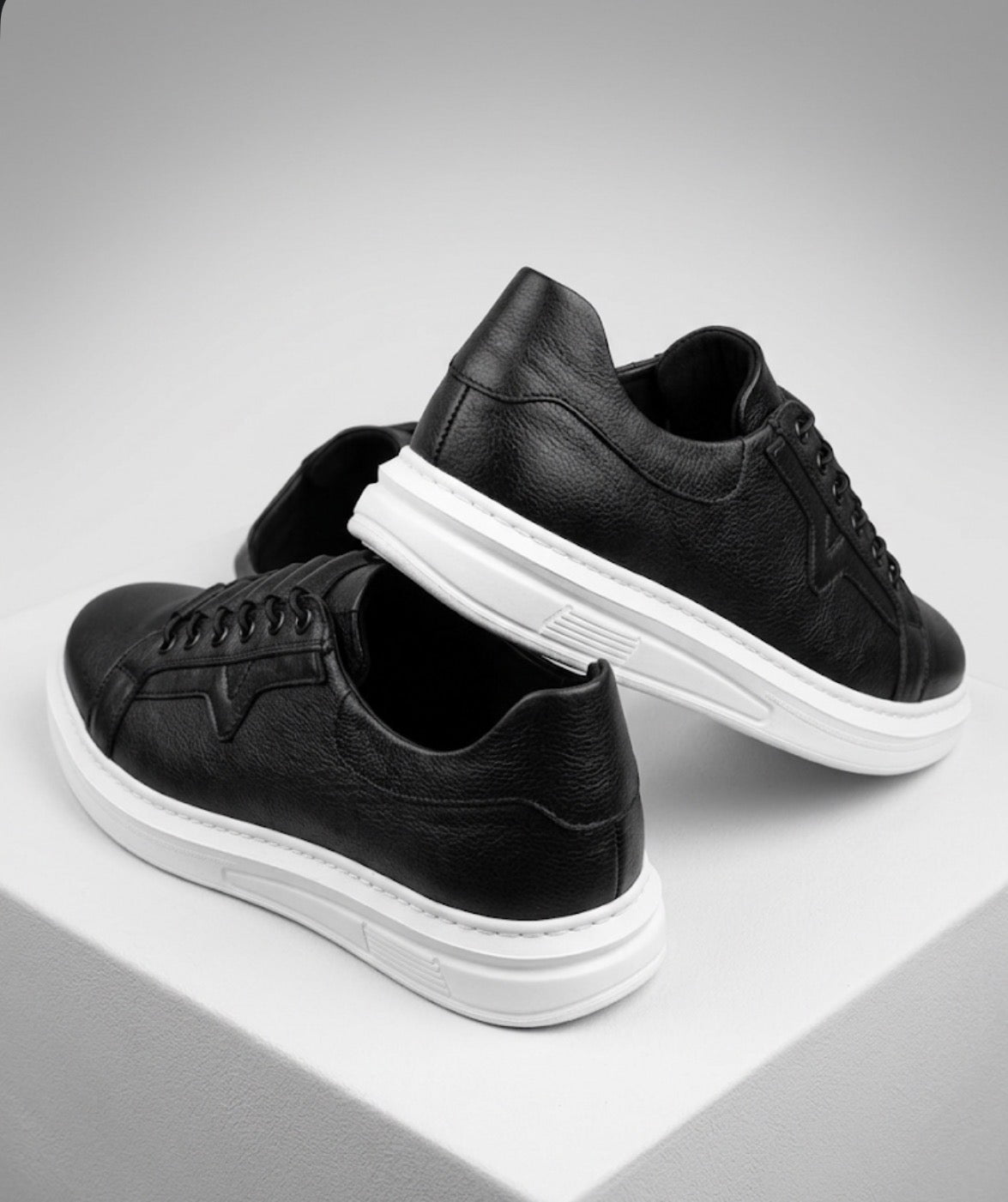 Büyük Numara Erkek Deri Sneaker Ayakkabı
