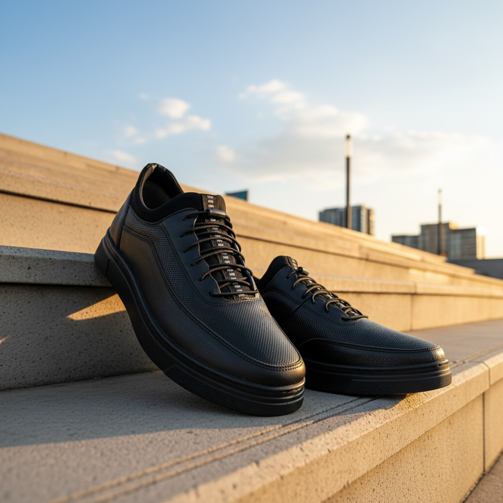 Siyah Deri Sneaker – Erkek Günlük Ayakkabı