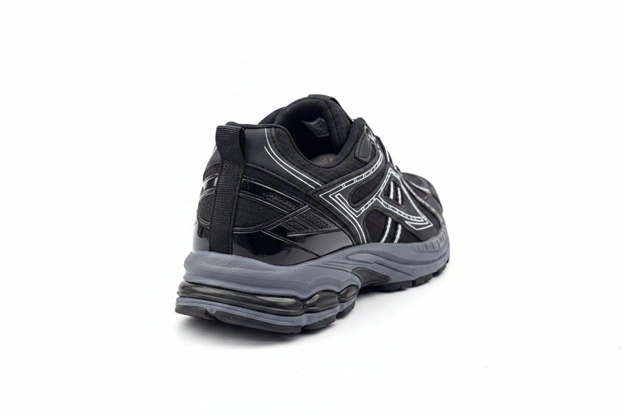 Wickers Retro Runner Tam Siyah Gri Taban Premium Sneaker