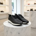 Siyah Deri Dokulu Sneaker – Erkek Premium Ayakkabı