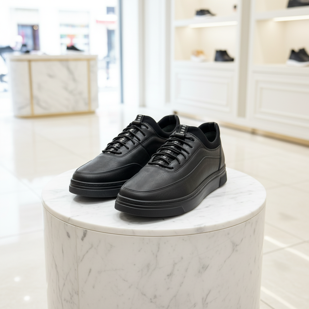 Siyah Deri Sneaker – Erkek Günlük Ayakkabı