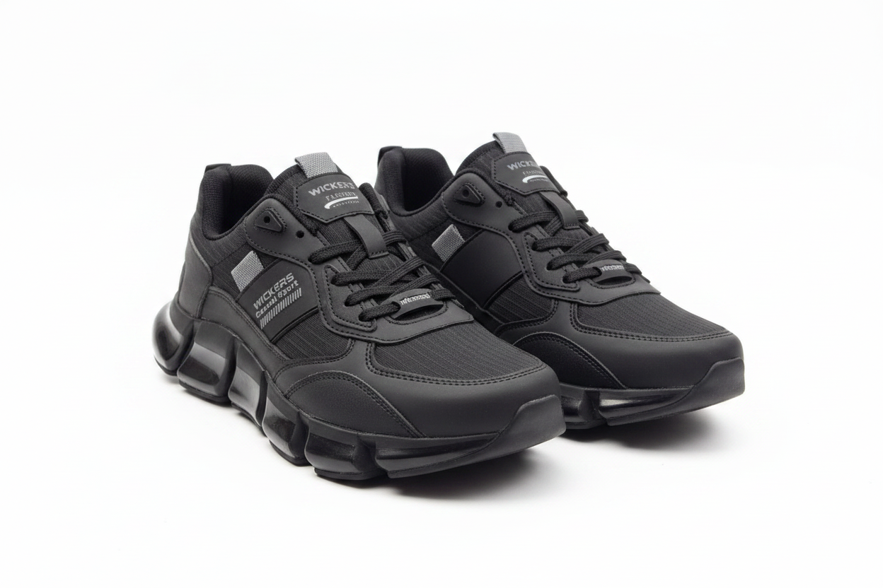 Wickers Casual Sport Siyah Gri Spor Ayakkabı
