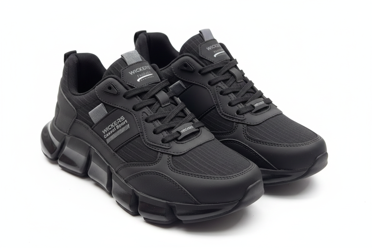 Wickers Casual Sport Siyah Gri Spor Ayakkabı