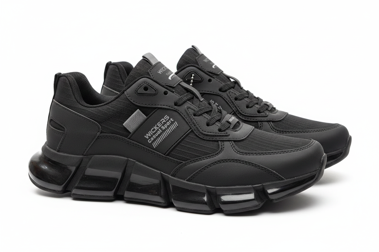 Wickers Casual Sport Siyah Gri Spor Ayakkabı