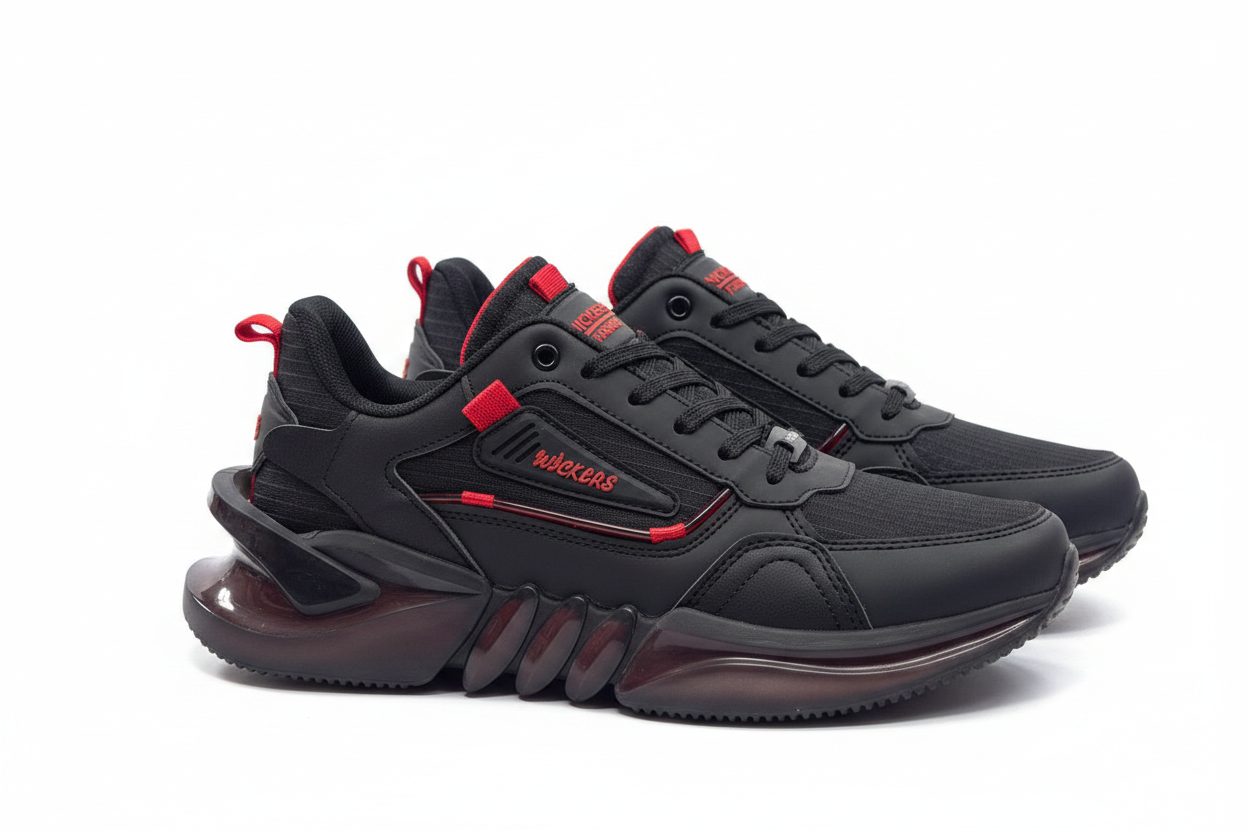 Wickers Fashion Siyah Kırmızı Spor Ayakkabı