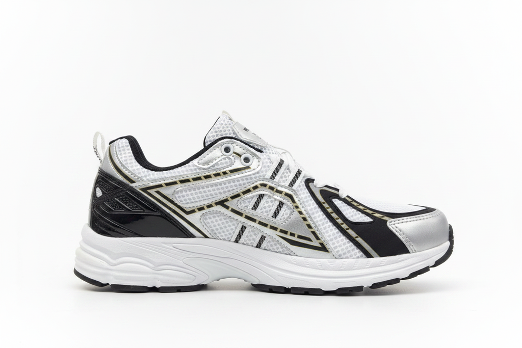 Wickers Retro Runner Beyaz Gümüş Altın Spor Ayakkabı